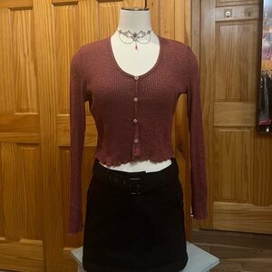 See You Monday Burgundy Knit Top